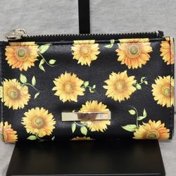 EUC No Boundaries Women's Sunflower Snap Wallet Black