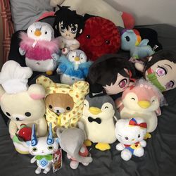 Mixed Anime & Cute Animal Plush Bundle Lot