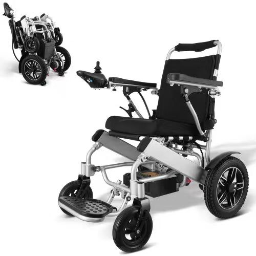 104#Electric Wheelchair for Adults Seniors, 300 lbs Weight Capacity, 17.7 in Width Lightweight Foldable Motorized Power Wheelchairs, Long Range All Te