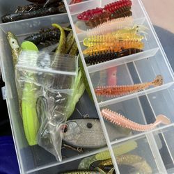 Assorted Bass Lures And Tackle Box