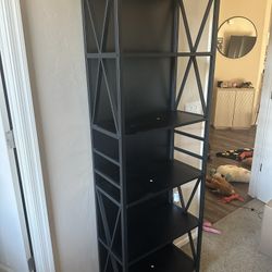 Bookshelf- Black 6 shelves
