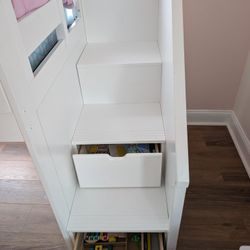 Princess Twin Loft Bed with Storage & Slide – Excellent Condition