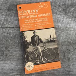 Vintage Schwinn Lightweight Bike Bicycle Owners Manual 1975