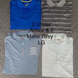 Under Armor & Matte Grey Golf Shirts 