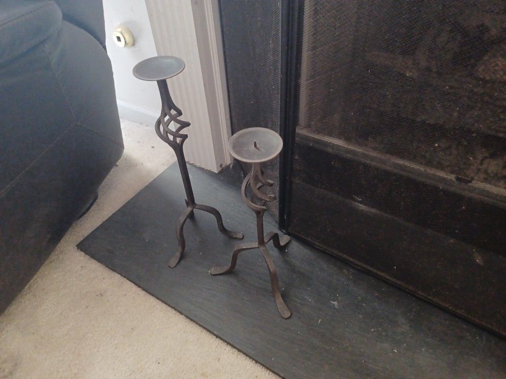Black Wrought Iron Candle Holders 