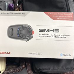 SMH5 Bluetooth Headset & Intercom for Scooters and Motorcycles, Universal Microphone Kit