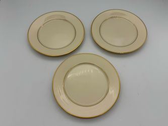 3 Lenox Cosmopolitan Collection Hayworth Bread & Butter Plates 6-1/2" Ivory Gold
