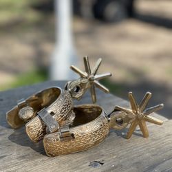 Espuelas Spurs Chapa De Oro Gold Plated 