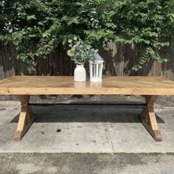 Custom Dining Table Farmhouse Country French Modern Rustic Solid Wood Set Restoration Hardware Insp Bench Hand Built Round Oval Counter Breakfast  