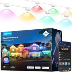 Govee Permanent Outdoor Lights Pro, 200ft with 120 RGBIC LED Lights for Daily and Accent Lighting, 75 Scene Modes for Outdoor Decor, IP67 Waterproof, 