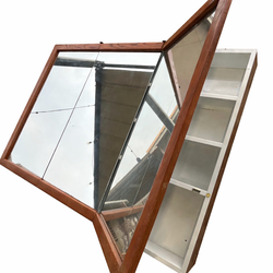 Double sink granite with black splash vanity with light fixture mirror with shelves