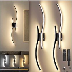 Brand New Black Battery Operated Wall Sconces Set of Two, 10000mAh Rechargeable Modern Wall Lights