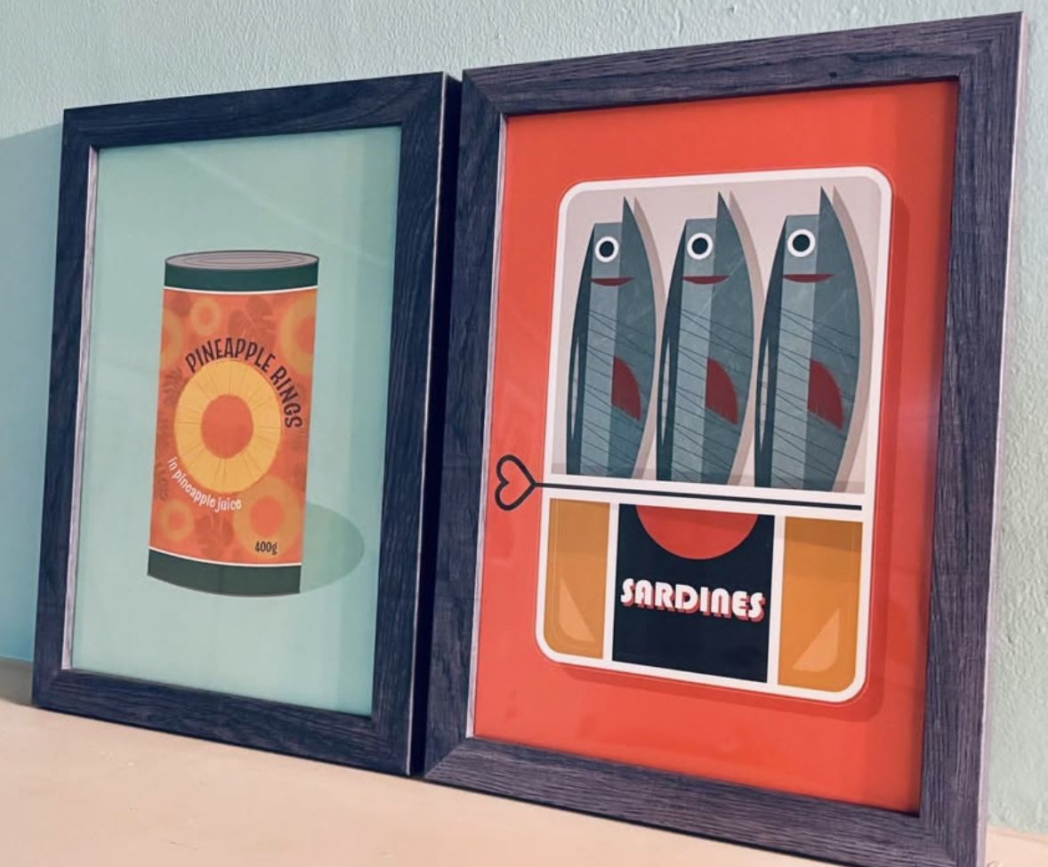 🍍🖼️ 1960s Retro MCM Illustration Prints FRAMED