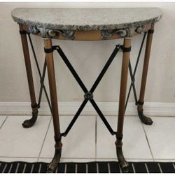 VINTAGE FRENCH NEOCLASSICAL MARBLE ACCENT TABLE