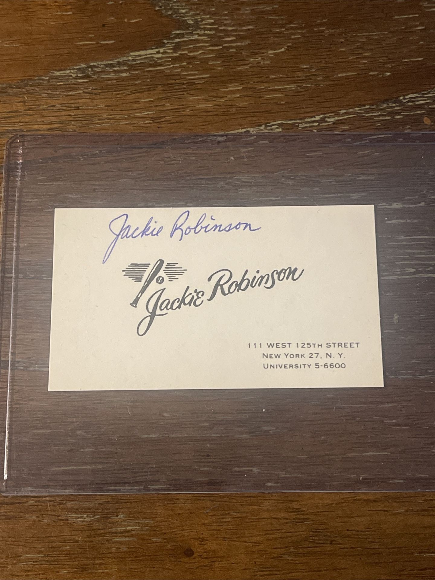 Jackie Robinson Signature Autographed Business Card