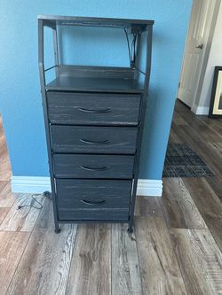 $35 – 4-Drawer Tall Nightstand/Dresser with LED Lights + Charging Station