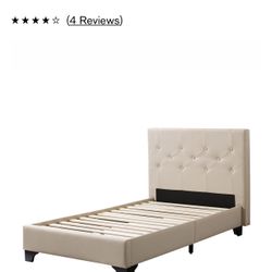 Twin Bed: Diamond Button-Tufted Bed and Frame