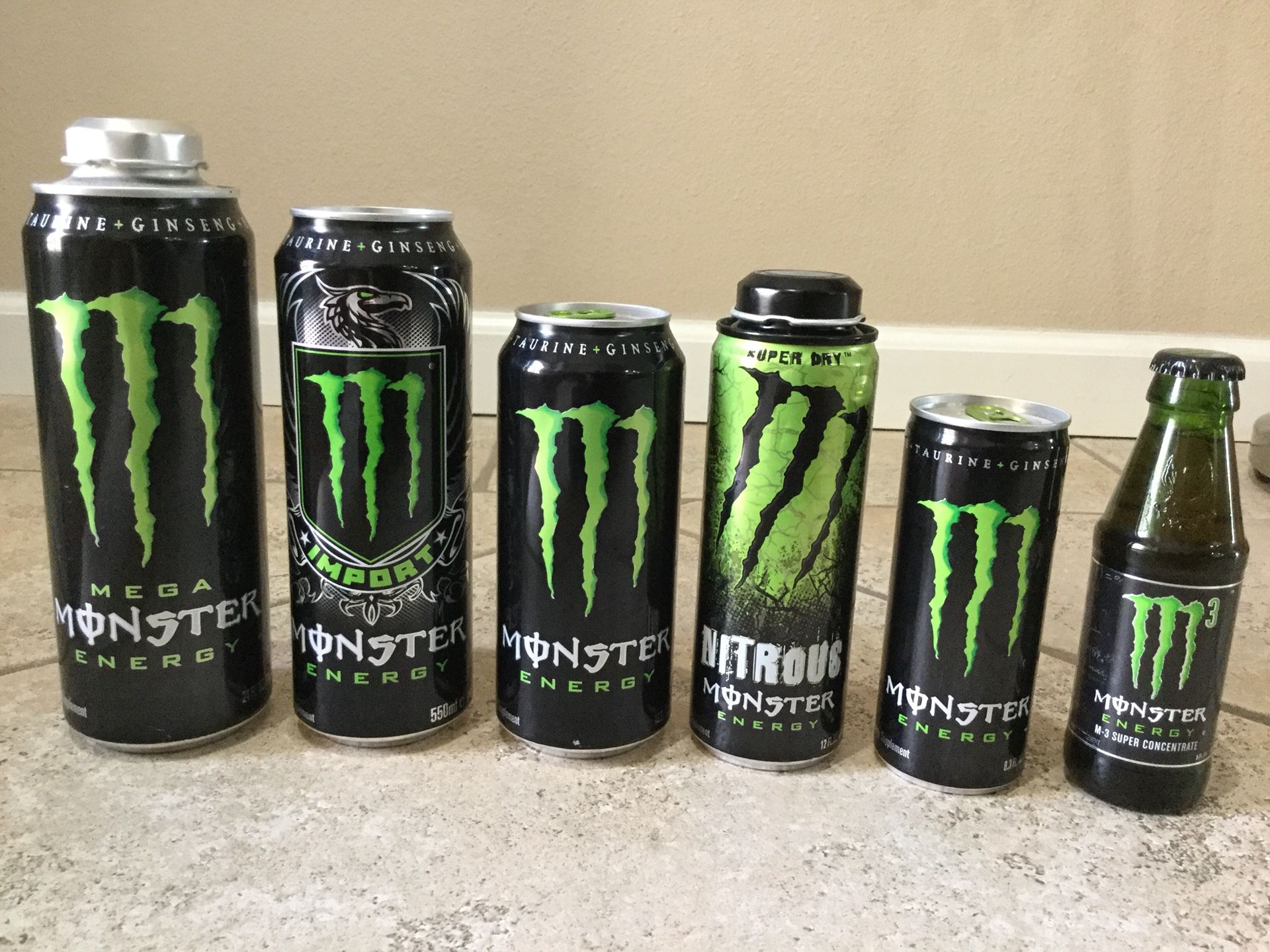 Monster energy cans
