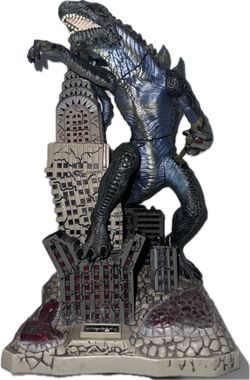 Vintage 1998 11” Godzilla Building Coin Bank Electronic Figure Trendmasters Rare