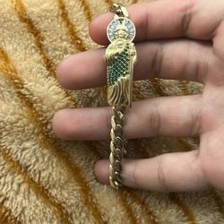 San judas  bracelet 14k