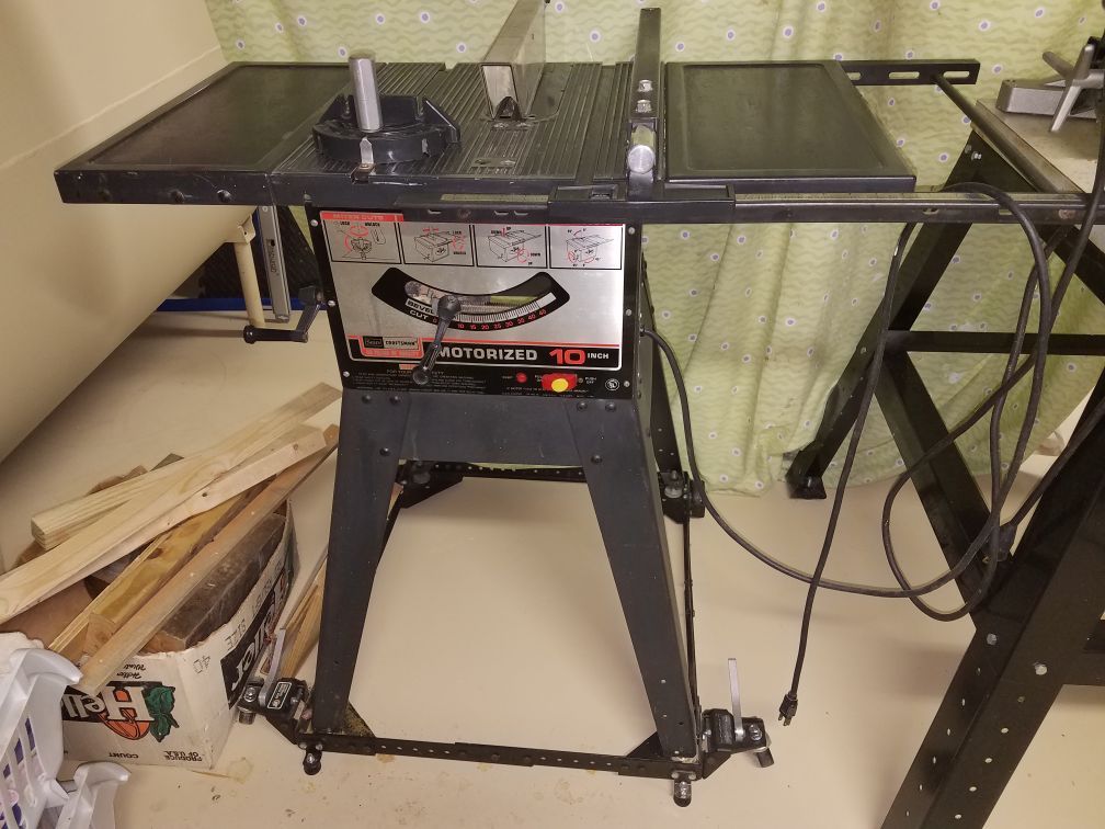 Craftsman Table Saw and HTC Mobile Base