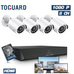 CCTV Security Camera System Outdoor With 500GB Hard drive 4 Pcs Wired 1080p Surveillance Camera HDMI Connector