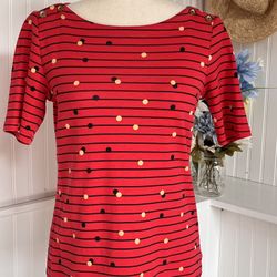 Red Stripes & Polka Dots by Croft & Barrow Short sleeves