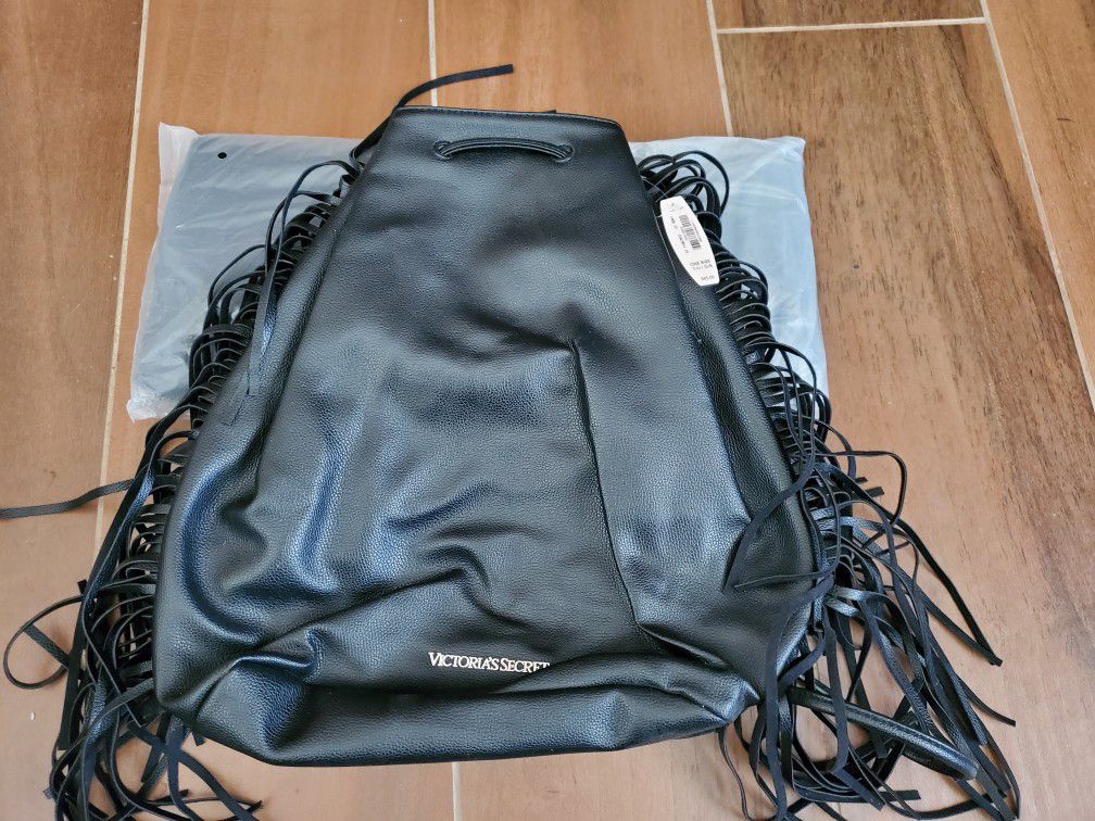 Victoria Secret Fringed Draw String Backpack Bag