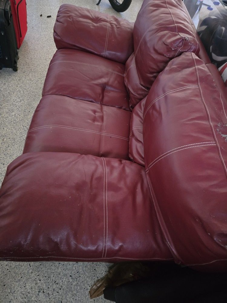 Red Leather Couch