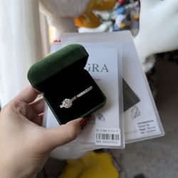 6.8Cttw full moissanite wedding solid ring set sz 6