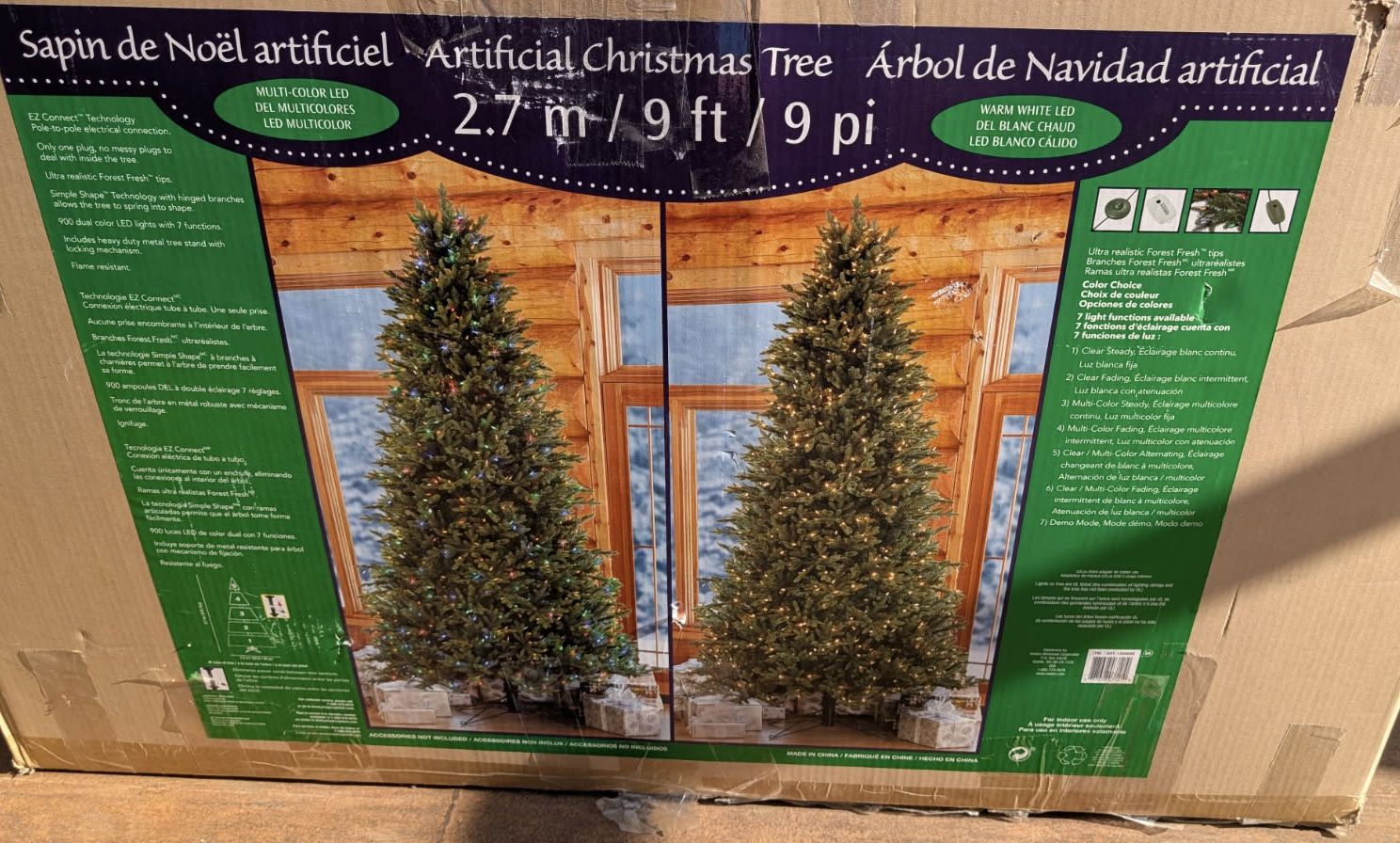 9 Ft CHRISTMAS TREE  With LED LIGHTS