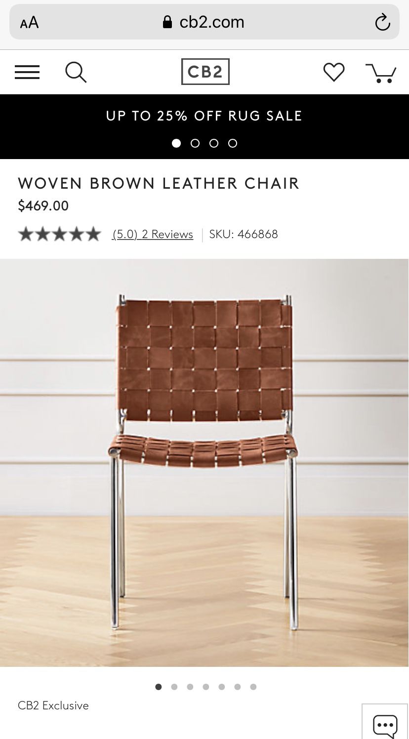 WOVEN BROWN LEATHER CHAIRS (4)