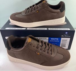 Ben Sherman Men Sneaker Brown Shoes Memory Foam Lace-Up Breathable -FREESHIP