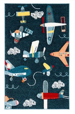 Kids Airplane Themed Area Rug 8x10