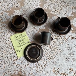 Arabia Finland Ruska Cups And Saucers Set Of 4