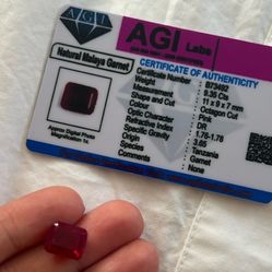 Certified Earth Mined Garnet Gem Stone 
