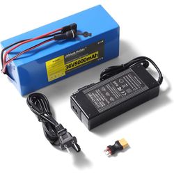 36V 8Ah Ebike Battery, 36V Electric Bike Replacement Battery with 2A Fast Charger, XT60 Connector, 20A BMS (US Stock)