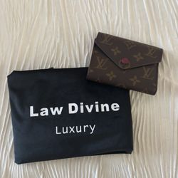 Louis Vuitton Victorine Trifold Wallet Monogram Leather, Brown/Red, M41938