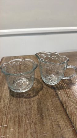 Princess House Glass Sugar and Creamer Set