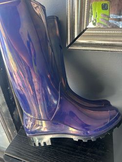 Capelli New York Iridescent Blue/Purple Rain Boots – Women’s Size 8