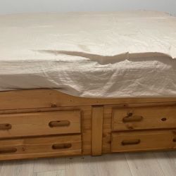 Full size wood bedframe and headboard.