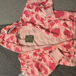 Pink Bape Hoodie Size M