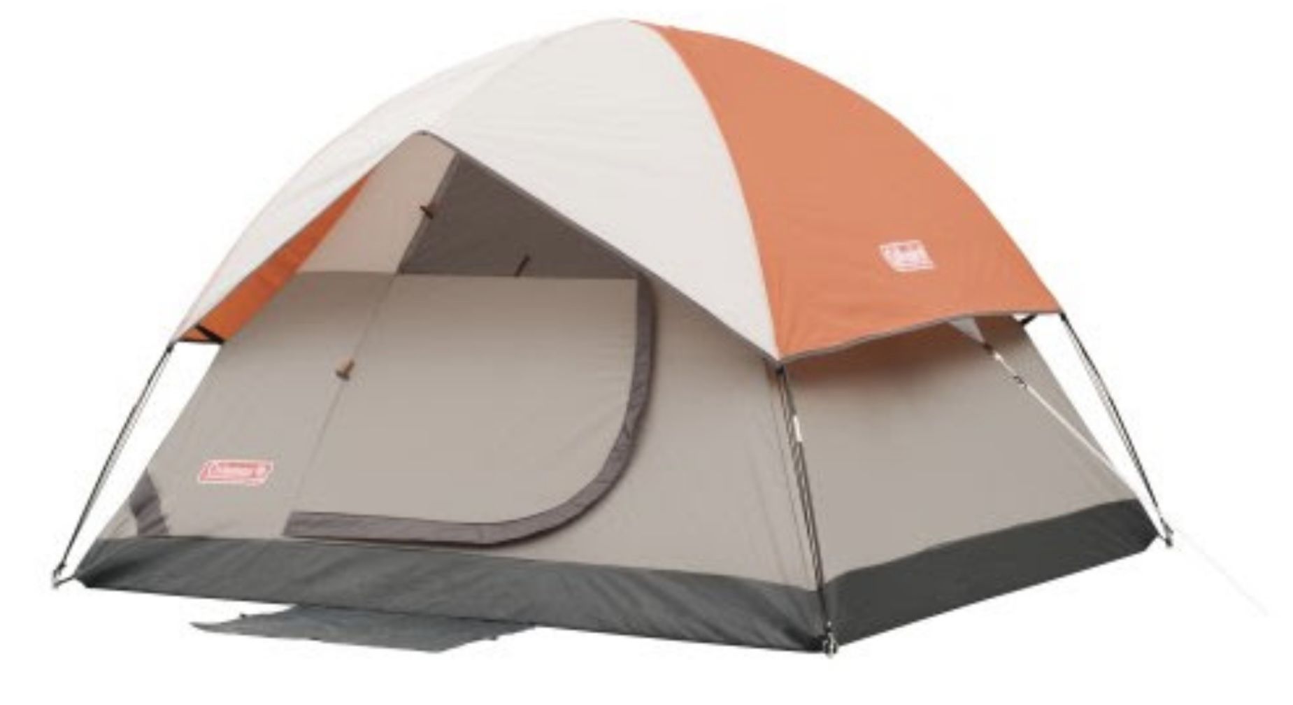 🥦 1 COLEMAN SunDome 9- by 7- Foot Four- Person Dome Tent (Orange/Grey)... Value $75