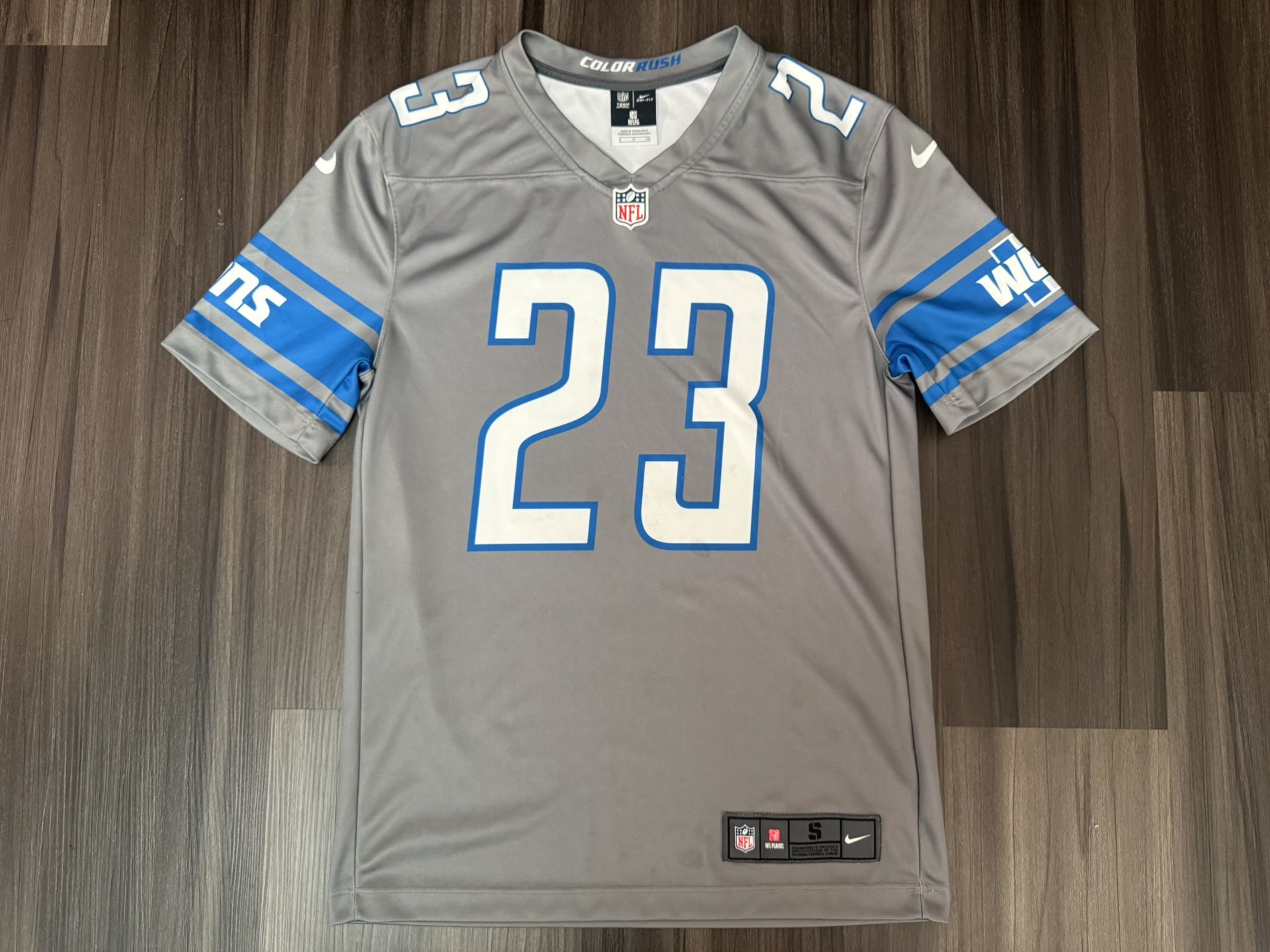 Nike Darius Slay JR #23 Detroit Lions Color Rush Gray Dri-Fit Jersey Men’s Small
