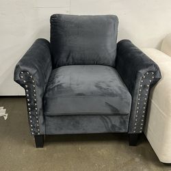 Grey Velvet Accent Chair