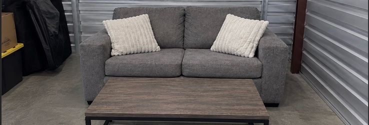 Gray Fabric Loveseat set