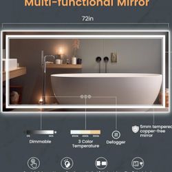 72”x42” MIRROR WITH LED LIGHTS NEW IN BOX