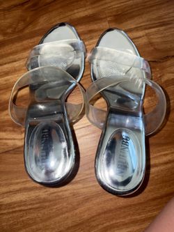 Clear sliver “glass” heels