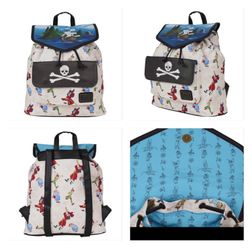 Loungefly Peter Pan Exclusive Captain Hook Drawstring Full-Size Backpack (NWT)