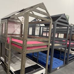 TWIN OVER TWIN HOUSE BUNK BED